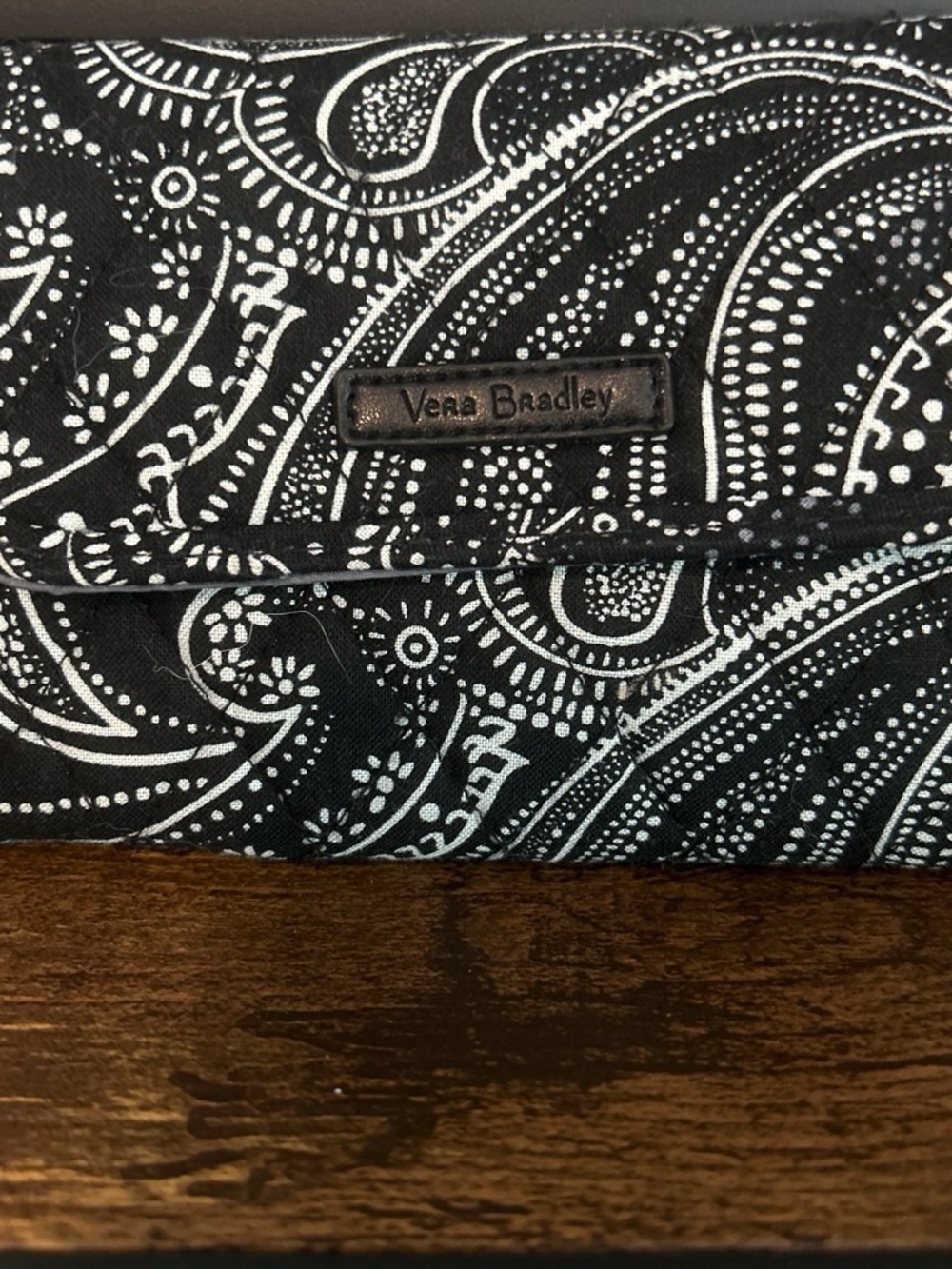 Vera Bradley Black and White Paisley Toiletry Bag
